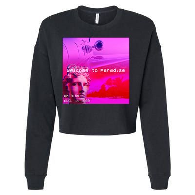 Welcome To Paradise Vaporwave Cropped Pullover Crew