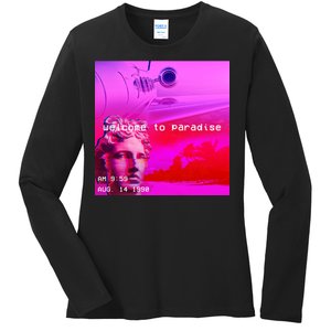 Welcome To Paradise Vaporwave Ladies Long Sleeve Shirt