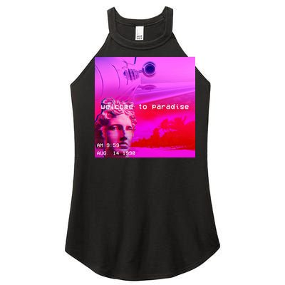 Welcome To Paradise Vaporwave Women's Perfect Tri Rocker Tank