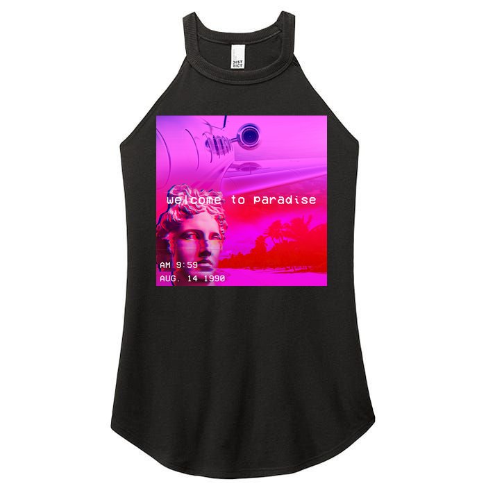 Welcome To Paradise Vaporwave Women's Perfect Tri Rocker Tank