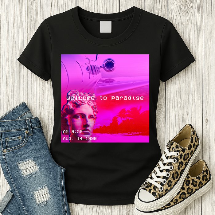 Welcome To Paradise Vaporwave Womens T-Shirt