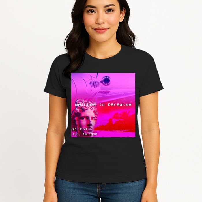 Welcome To Paradise Vaporwave Womens T-Shirt