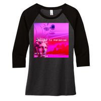 Welcome To Paradise Vaporwave Women's Tri-Blend 3/4-Sleeve Raglan Shirt