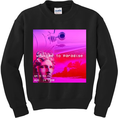 Welcome To Paradise Vaporwave Kids Sweatshirt