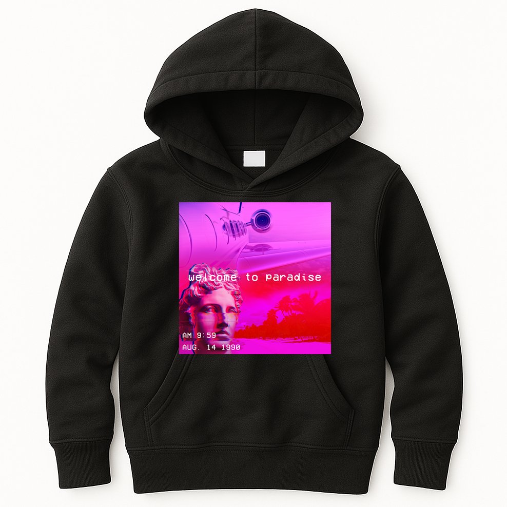 Welcome To Paradise Vaporwave Kids Hoodie