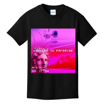 Welcome To Paradise Vaporwave Kids T-Shirt