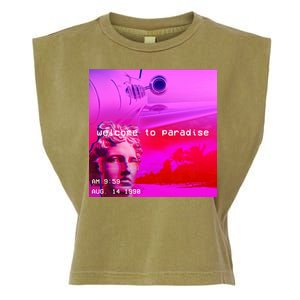 Welcome To Paradise Vaporwave Garment-Dyed Women's Muscle Tee