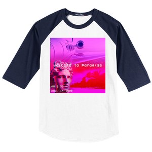 Welcome To Paradise Vaporwave Baseball Sleeve Shirt