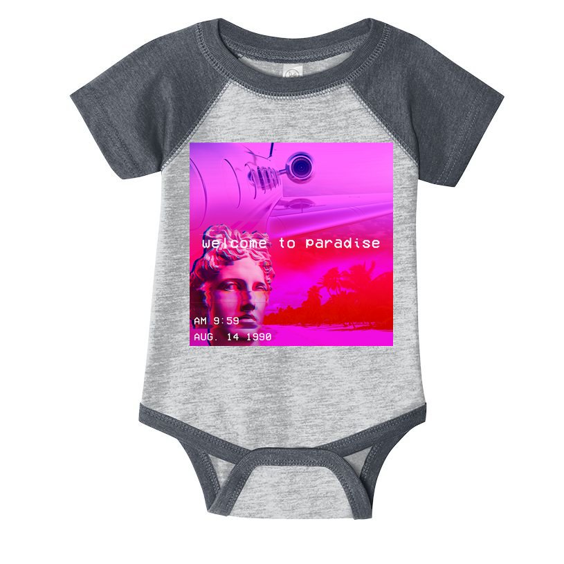 Welcome To Paradise Vaporwave Infant Baby Jersey Bodysuit