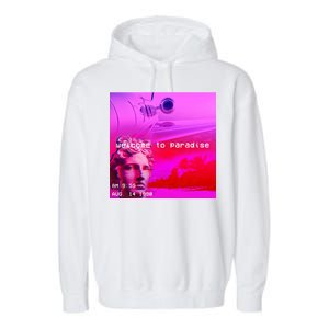 Welcome To Paradise Vaporwave Garment-Dyed Fleece Hoodie