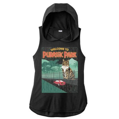 Welcome To Purassic Park Ladies PosiCharge Tri-Blend Wicking Draft Hoodie Tank