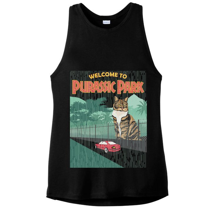Welcome To Purassic Park Ladies PosiCharge Tri-Blend Wicking Tank