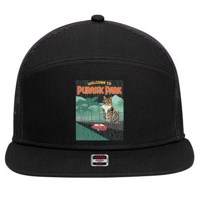 Welcome To Purassic Park 7 Panel Mesh Trucker Snapback Hat