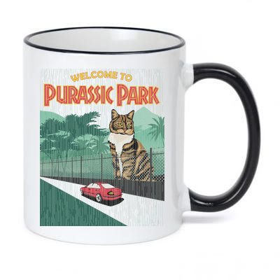 Welcome To Purassic Park 11oz Black Color Changing Mug