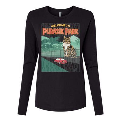 Welcome To Purassic Park Womens Cotton Relaxed Long Sleeve T-Shirt