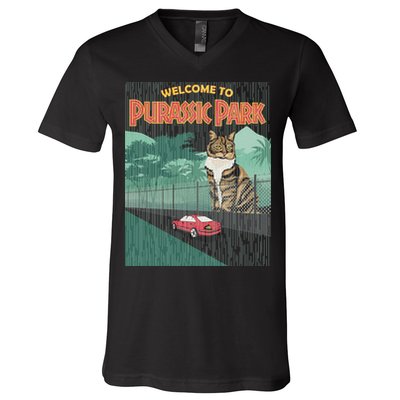 Welcome To Purassic Park V-Neck T-Shirt