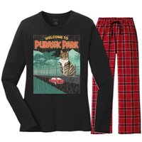 Welcome To Purassic Park Women's Long Sleeve Flannel Pajama Set 