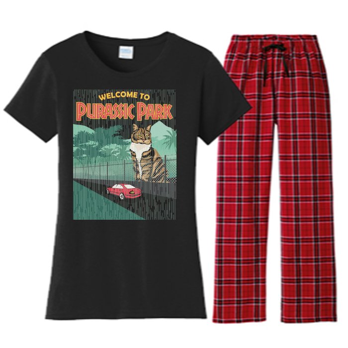 Welcome To Purassic Park Women's Flannel Pajama Set