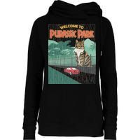 Welcome To Purassic Park Womens Funnel Neck Pullover Hood