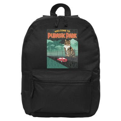 Welcome To Purassic Park 16 in Basic Backpack