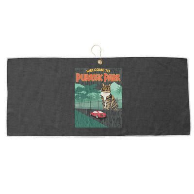 Welcome To Purassic Park Large Microfiber Waffle Golf Towel