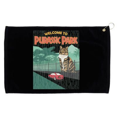 Welcome To Purassic Park Grommeted Golf Towel