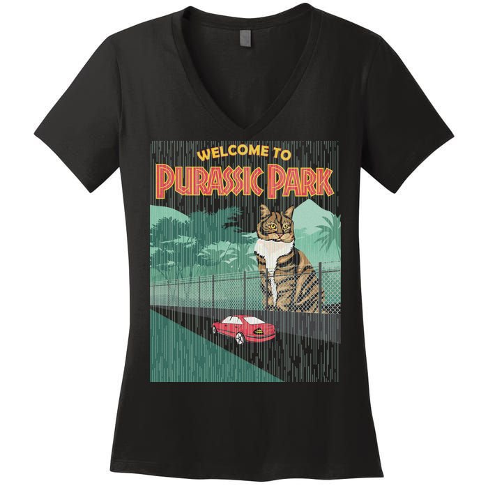 Welcome To Purassic Park Women's V-Neck T-Shirt