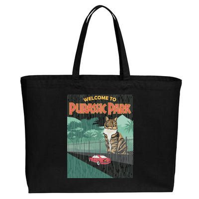 Welcome To Purassic Park Cotton Canvas Jumbo Tote