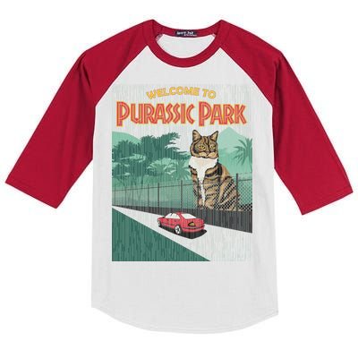 Welcome To Purassic Park Kids Colorblock Raglan Jersey