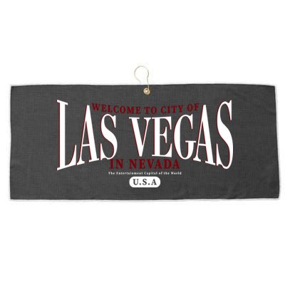 Welcome to the city of Las Vegas in Nevada Large Microfiber Waffle Golf Towel