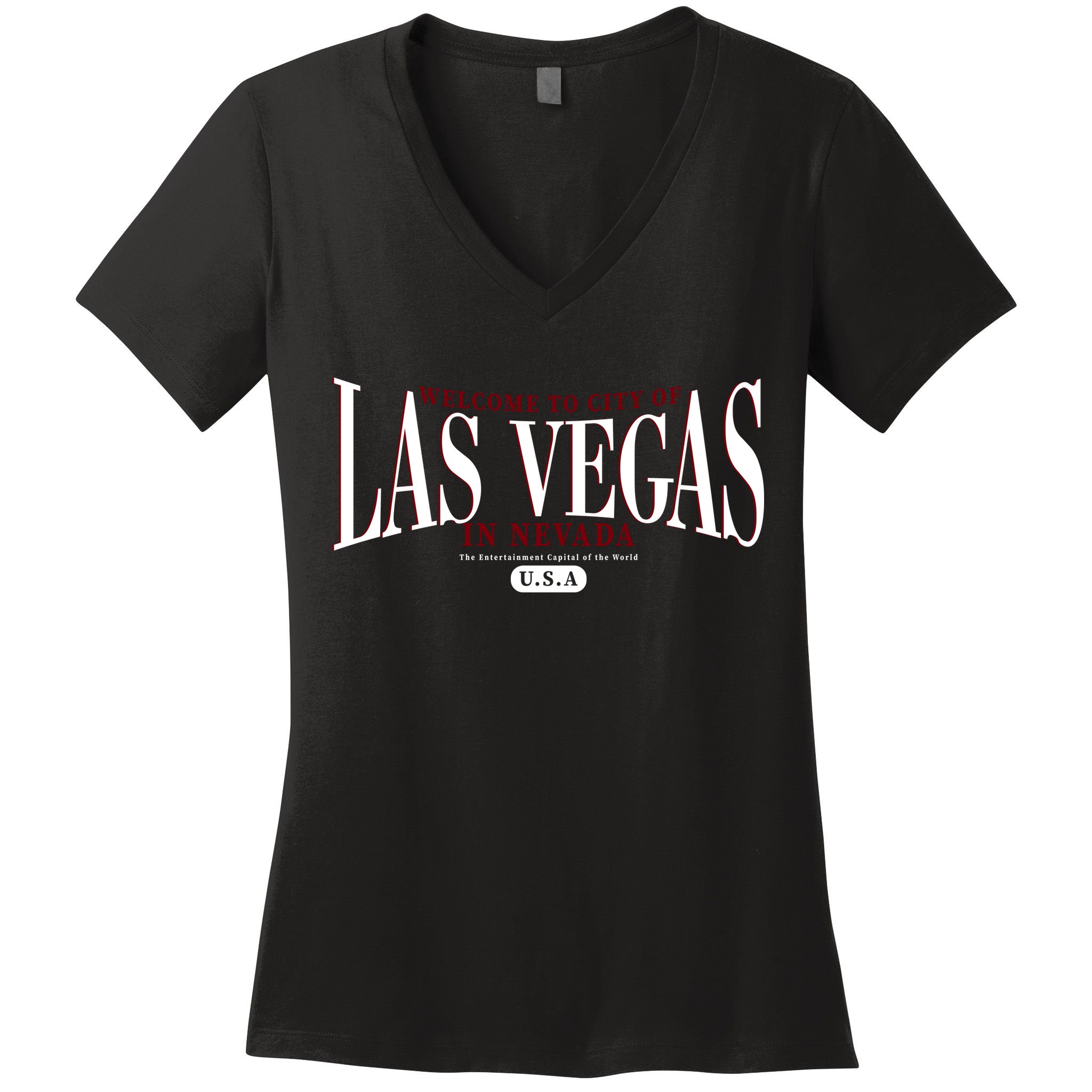 Welcome to the city of Las Vegas in Nevada Women's V-Neck T-Shirt
