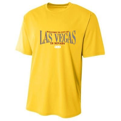Welcome to the city of Las Vegas in Nevada Youth Performance Sprint T-Shirt