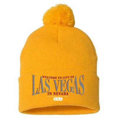 Welcome to the city of Las Vegas in Nevada Pom Pom 12in Knit Beanie