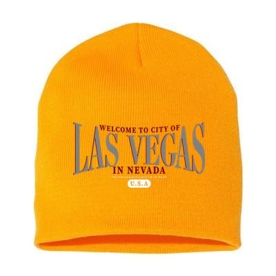 Welcome to the city of Las Vegas in Nevada Short Acrylic Beanie