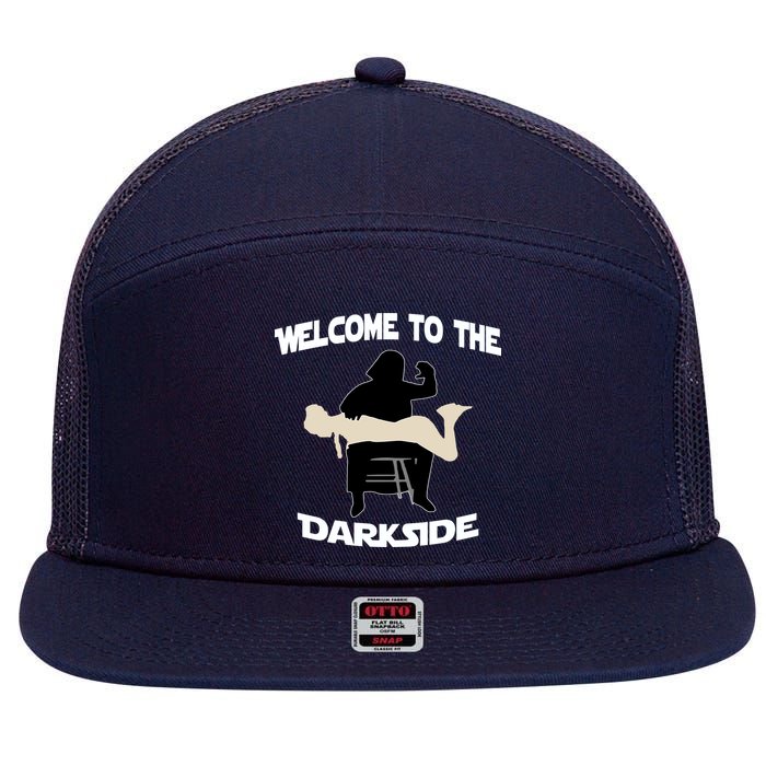 Welcome To The Dark Side 7 Panel Mesh Trucker Snapback Hat