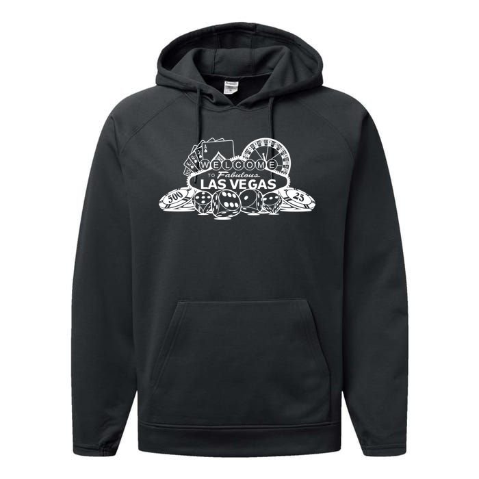 Welcome To The Fabulous Las Vegas Logo Performance Fleece Hoodie