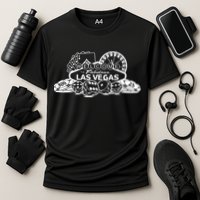 Welcome To The Fabulous Las Vegas Logo Cooling Performance Crew T-Shirt