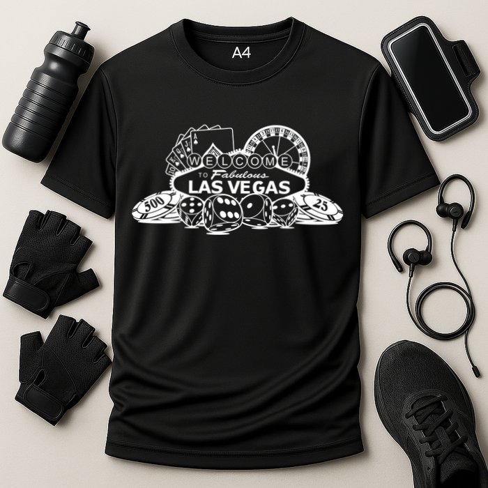 Welcome To The Fabulous Las Vegas Logo Cooling Performance Crew T-Shirt