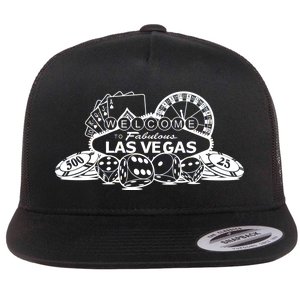 Welcome To The Fabulous Las Vegas Logo Flat Bill Trucker Hat