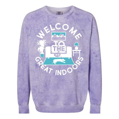 Welcome To The Great Indoors Colorblast Crewneck Sweatshirt