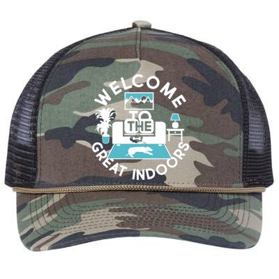 Welcome To The Great Indoors Retro Rope Trucker Hat Cap