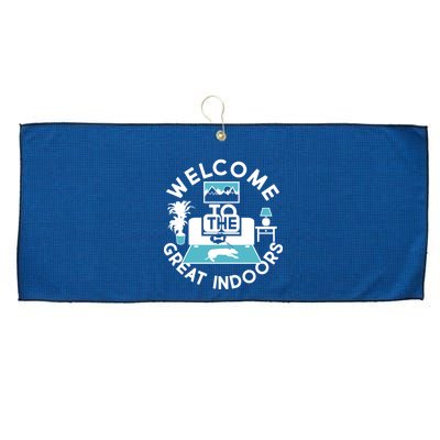 Welcome To The Great Indoors Large Microfiber Waffle Golf Towel