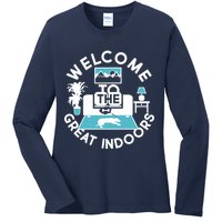 Welcome To The Great Indoors Ladies Long Sleeve Shirt
