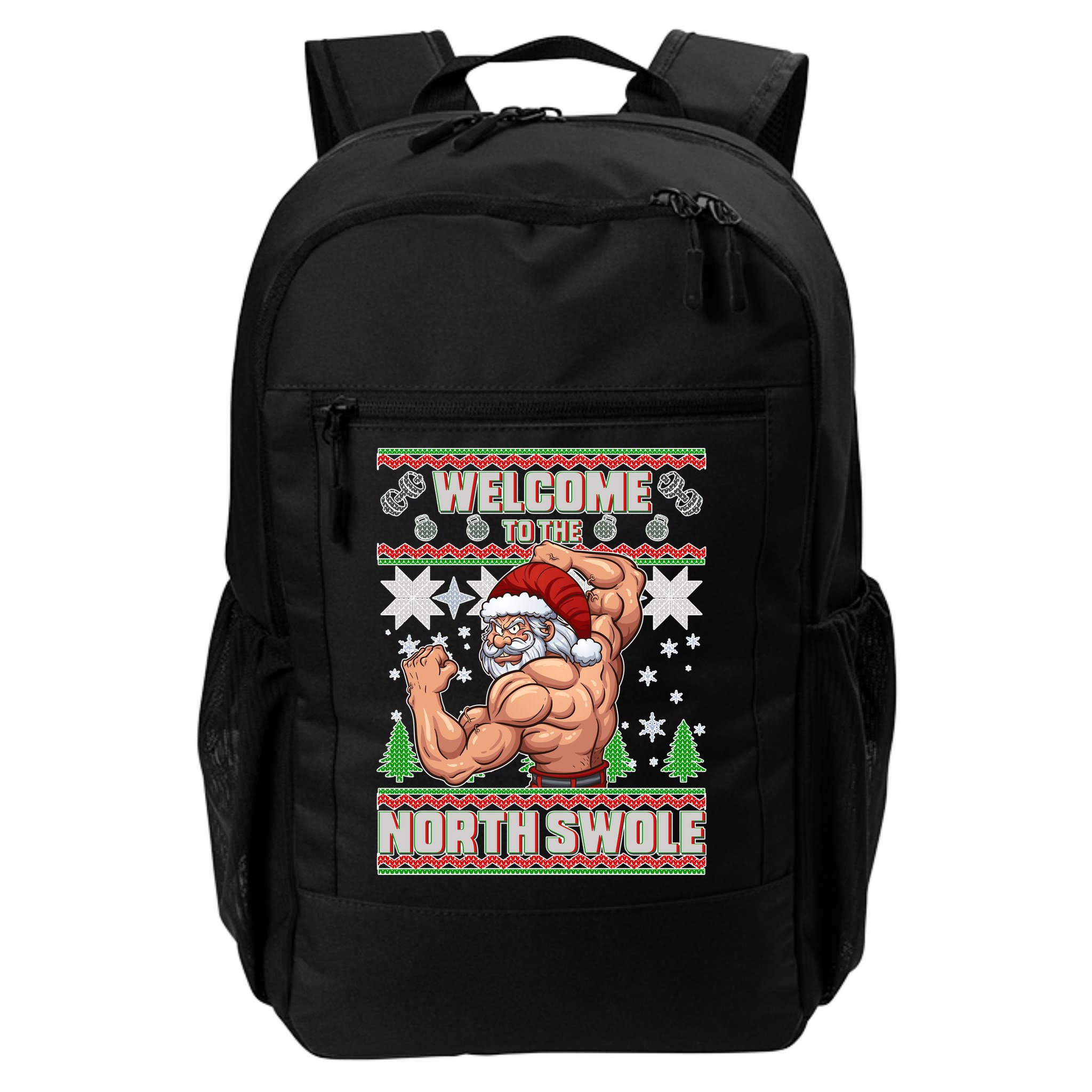 Welcome to the North Swole Santa Ugly Christmas Backpack