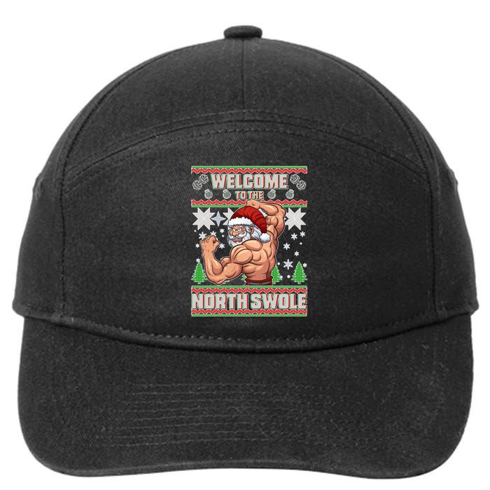 Welcome to the North Swole Santa Ugly Christmas 7-Panel Snapback Hat