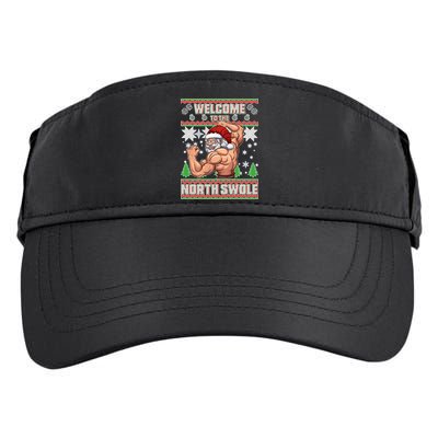 Welcome to the North Swole Santa Ugly Christmas Adult Drive Performance Visor