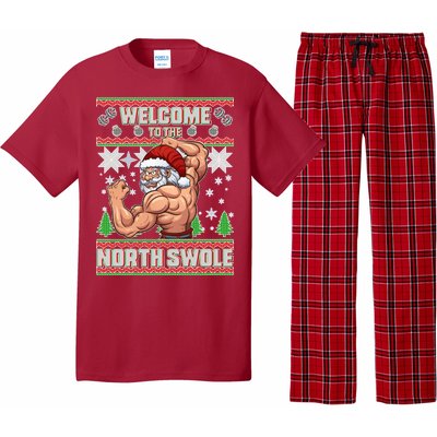 Welcome to the North Swole Santa Ugly Christmas Pajama Set