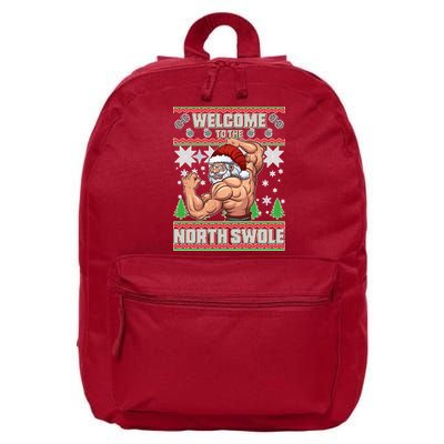 Welcome to the North Swole Santa Ugly Christmas 16 in Basic Backpack