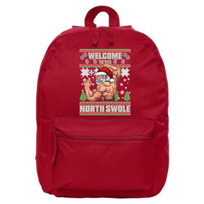 Welcome to the North Swole Santa Ugly Christmas 16 in Basic Backpack