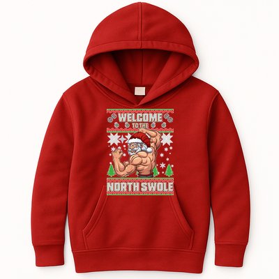 Welcome to the North Swole Santa Ugly Christmas Kids Hoodie